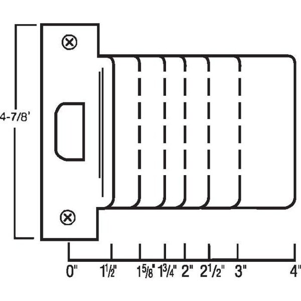 4-7/8" ASA Strike with 1-3/4" Extended Lip